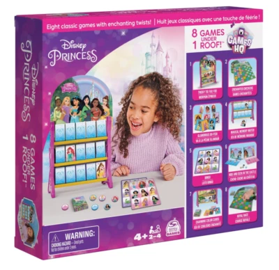 Disney Princess Games HQ 8 Board Card Games Checkers Tic Tac Toe Bingo Go Fish - Image 1 of 3