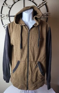 Volcom Mens Zip Up Hoodie Brown/Black Size L - Picture 1 of 4