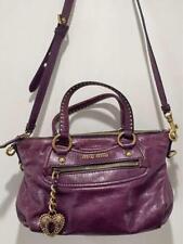 Miu Miu leather handbag Purple bijou heart charm  White Tag Authentic m