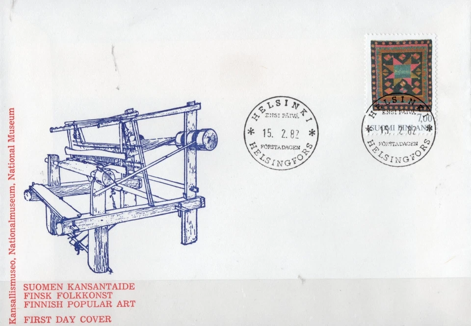 A5 Finlandia 1982, FDC - 15.2.82 - Arte popular finlandés. Foto 1 de 1