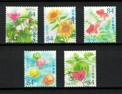 JAPAN 2024 SUMMER GREETINGS (WATERCOLOUR ILLUSTRATIONS) 84 YEN COMP SET 10 STAMP - Image 1 of 4