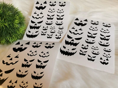 Hochwertige Kürbis Grimasse Gesicht Vinyl Sticker Aufkleber in versch. Farben - Bild 1 von 2