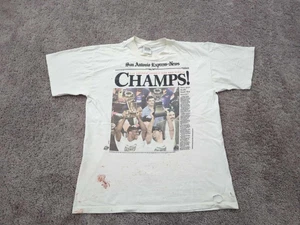 Vintage San Antonio SPURS 1999 NBA Finals Champs T Shirt Mens L Silver Mountain - Picture 1 of 9