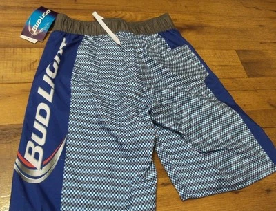 Talla Pequeña Para Hombres Licencia Oficial Bud Light Checker Board Shorts Boardshorts Nuevos con Etiquetas Foto 1 de 2