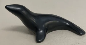 Pearlite Stonecraft Seal Figurine Handcrafted Roger's Pass Canada Black Sea Lion - Picture 1 of 3