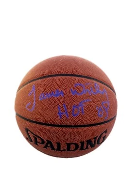 James Worthy Signed (HOF 03) Spalding Indoor/Outdoor Basketball JSA - Image 1 of 2