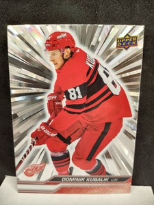 2023-24 Upper Deck Hockey Series 1 Dominik Kubalik Outburst Silver Red Wings 