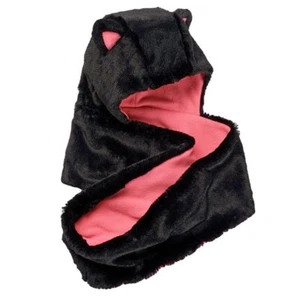 SO Black Girls Faux Bunny Fur Cat Hood Loop Scarf Combo One Size - Picture 1 of 1