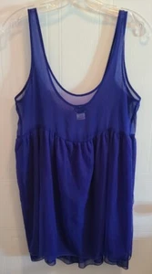 Intimately Free People Women's Sleeveless Oversized Sheer Babydoll Top Blue Sz S - Picture 1 of 8