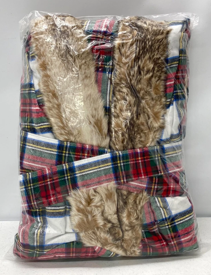 NUEVA Bata con Capucha Pottery Barn Stewart Franela a Cuadros Piel Sin Mono~GRANDE Foto 1 de 1