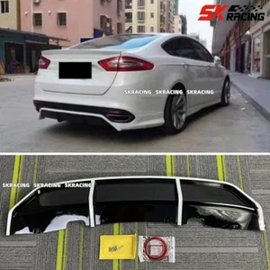 Fits Ford Mondeo Fusion 2016-2018 Black&White Trim Rear Bumper Diffuser Spoiler - Picture 1 of 13