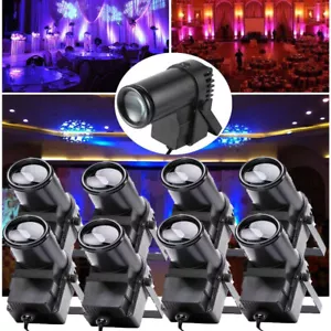 8PCS RGBW Pinspot Light LT-LED Stage Light Sound Active DMX DJ KTV Disco Party - Picture 1 of 17