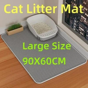 90x60cm Waterproof Cat Litter Mat - Nonslip, Double Layer, Washable - Picture 1 of 27