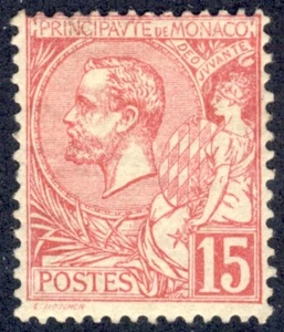 MONACO 1891, SC #17, MHR 15c Rose cv $175.00 *Bay Stamps* - Picture 1 of 2