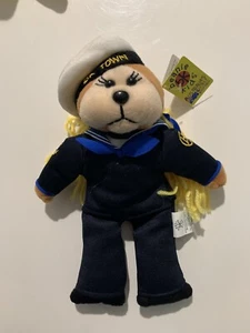 BK Beanie Kids BEANIE BABIES- Pearl The Navy Girl Bear - Picture 1 of 1