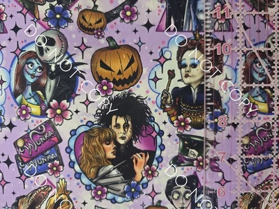 Custom 100% Cotton Woven Fabric Tim Burton Movie By the 1/4 Yard 9x56  - Image 1 of 2