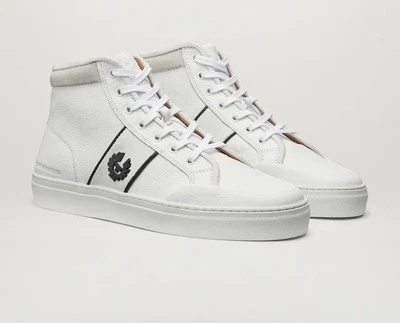 BELSTAFF PHOENIX ZAPATILLAS ALTAS DE CUERO BLANCAS REINO UNIDO 9 PRECIO DE VENTA SUGERIDO POR EL FABRICANTE £275 NUEVAS EN CAJA Foto 1 de 4