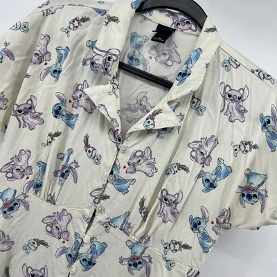 Disney Lilo & Stitch Dress Women's Small Button Up Short Sleeve Character - Image 1 of 4