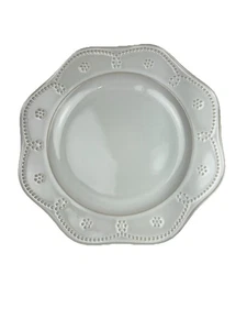 Food Network Fontinella White Dinner Plate (set Of 2) Raised Design 11” Diameter - Picture 1 of 8