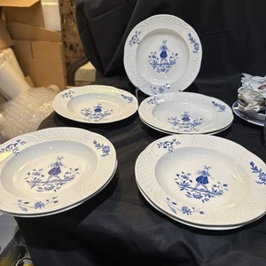 Villeroy Boch Fruhstuksteller Redout Porcelain Blue Figural 8 Soup Bowls 9 In - Bild 1 von 14