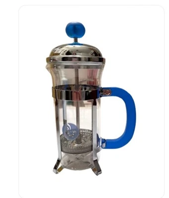 Френч-пресс кофеварка или чайница синий серебряный плунжер сетчатая фильтрация 2 чашки 300c - Изображение 1 из 4