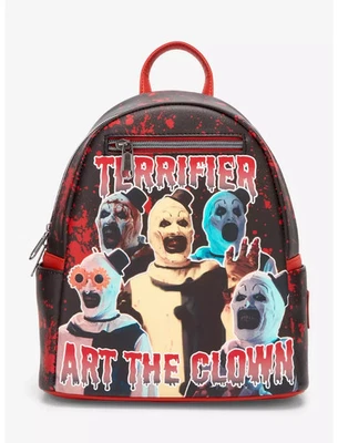 Mini Mochila Loungefly Terrifier Art The Clown Splatter Halloween Horror Foto 1 de 4