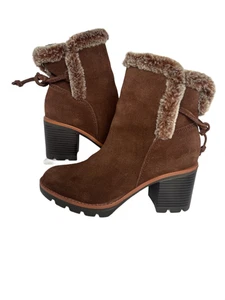 Naturalizer Valene wasserdichte Wildleder-Booties mit Blockabsatz braun 6M - Bild 1 von 8