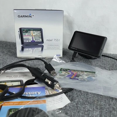 Garmin nüvi 755T GPS Lifetime Map W/ Traffic Cord Dash Mount Bundle IOB - Image 1 of 4