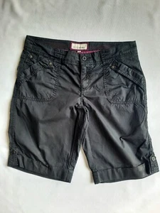 Esprit Size 8 Aus 10 Black Cotton Roll Cuff Lightweight Drill Shorts Casual - Picture 1 of 10