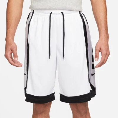 Pantalones Cortos de Baloncesto Nike Dri-Fit Elite Para Hombres DH7142-100 Blanco/Negro Talla Grande Foto 1 de 4
