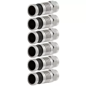 6x Compression Connector Waterproof For RG6 Coax Coaxial Cable CCTV Black Tail - Picture 1 of 3