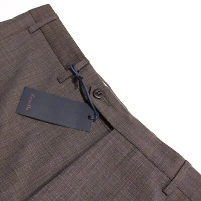 Новый с Ярлыками платье брюки размер 34 США Donnie в коричневый меланж 100% шерсти - Изображение 1 из 4