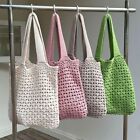 Knitted Braid Knitted Shoulder Bags Hollow Woven Shopping Tote  Women