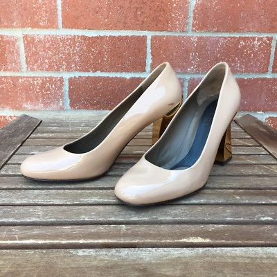 Zapatos de salón Marni charol nude beige tostado dorado bloque EU 40 US 9.5-10 Foto 1 de 4