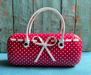 Retro Red Polka Dot EyeGlasses Case - Vintage Handbag Style, Eyewear Holder - Picture 1 of 6