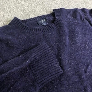 J Crew Wool Blend Crew Neck Sweater Mens Large Blue Knit Pullover Long Sleeve - Picture 1 of 10