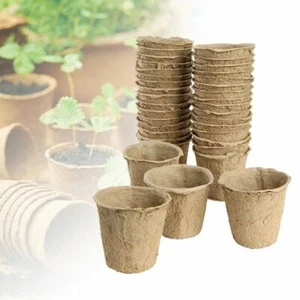 100Pcs Nursery Pots Biodegradable Paper Pulp Peat Pot Nursery Pot - Picture 1 of 7