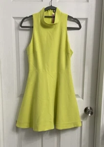 Elizabeth and James Fit and Flare Dress Size 8 Neon Yellow Sleeveless New Tag - Picture 1 of 6