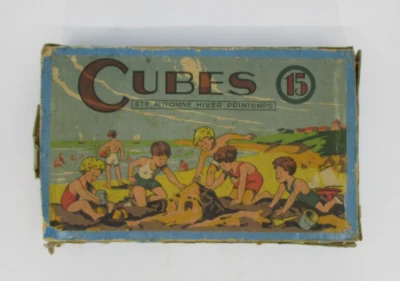 DV11832 ANCIEN JEU DE CUBES BOIS SAISONS ETE AUTOMNE HIVER PRINTEMPS REF 15 - Photo 1/4
