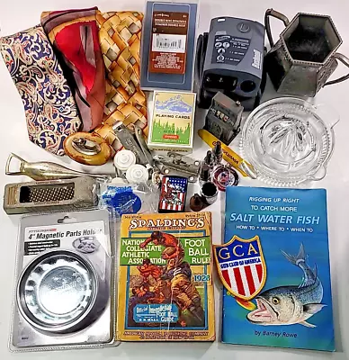 Large Lot Vintage Miscellaneous Misc Knobs Junk Drawer Silver Plate Tools Games - Image 1 of 4