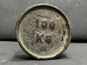 OLD VINTAGE CAST IRON ROUND SHAPE BRITISH TIME MERCANTILE MEASURING WEIGHT SCALE - Afbeelding 1 van 12
