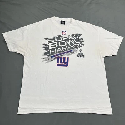 New York Giants Super Bowl XLVI Champions Tee 2011 XXL 2XL White - Image 1 of 4