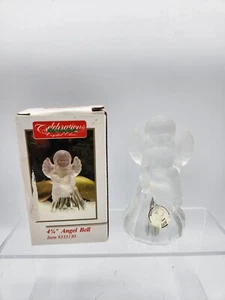 Vintage Celebrations Crystal Clear Lead 24% Frosted Glass Angel Bell #333130 - Picture 1 of 5