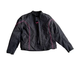 Big B’s Motorcycle Jacket With Pink Accents And Skull Embroidery - Picture 1 of 4