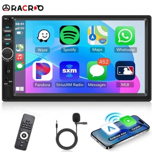 7” Double Din Car Stereo Touch Screen Car Radio Apple CarPlay Android Auto BT FM - Picture 1 of 22