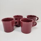 Set of 4 Fiesta Ware Cinnabar Coffee Mugs Ring Handle Tom & Jerry 10 oz Cups