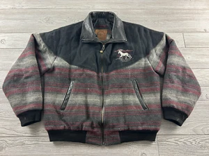 Abrigo Mid-West Garment Co - Lana azteca del suroeste - Cuello de cuero para hombre con cremallera - Imagen 1 de 14