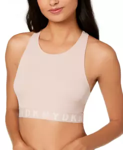 DKNY Litewear Sin costuras acanalada Top Recortada Bralette Carcasa Rosa Grande DK4023 Nuevo con etiquetas - Imagen 1 de 4