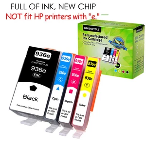 4Pack 936e Compatible HP-936e for 9120b Ink Cartridge NOT Compatible 9730e 9720e - Afbeelding 1 van 13