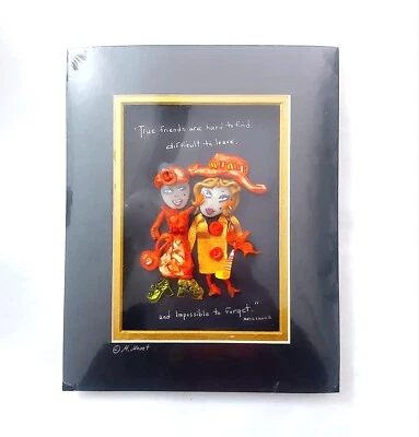 vtg 99 Michelle Monet Mixed Media Matte 10" Unique Artwork Whimsy Shadow Box USA - Image 1 of 4